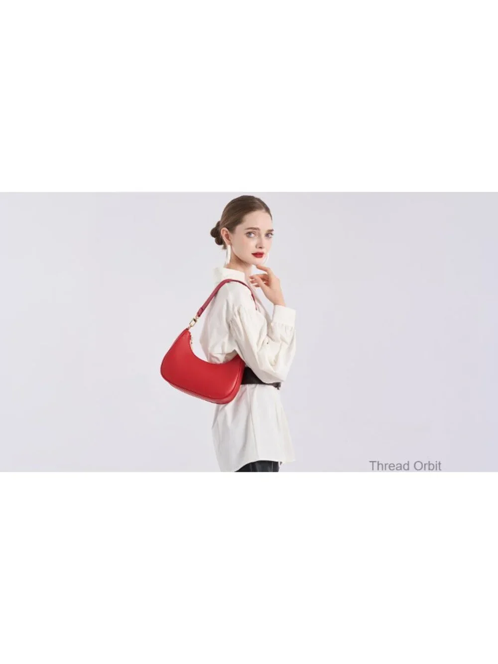 Vintage Hobo Shoulder Bag Lightweight PU Leather with Zipper Multi-Functional